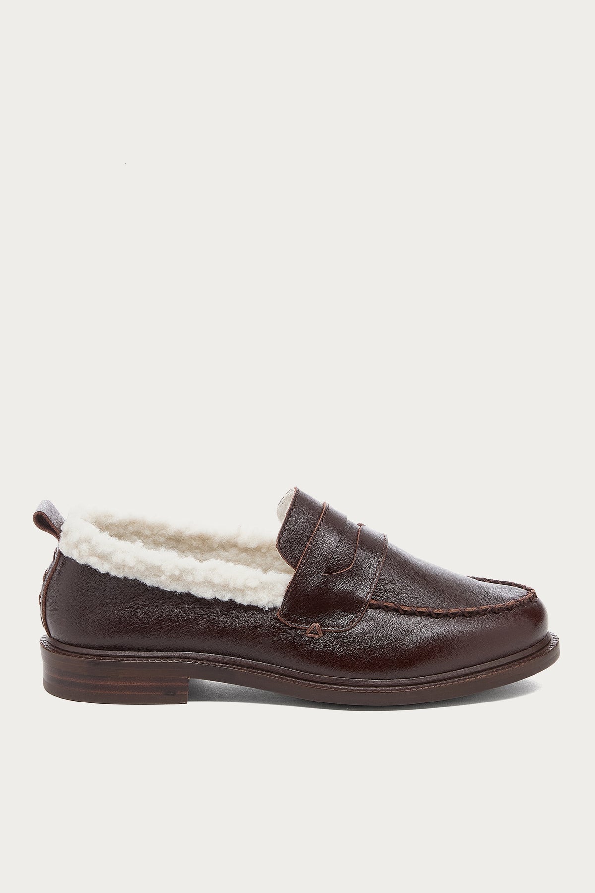 Lens Warm Brown Shearling Loafers