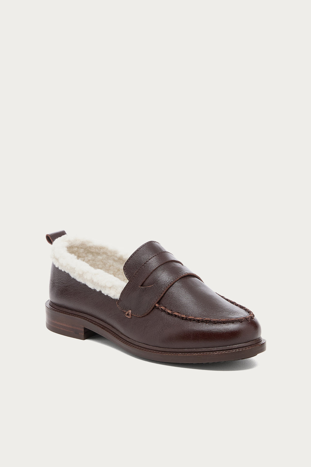 Lens Warm Brown Shearling Loafers