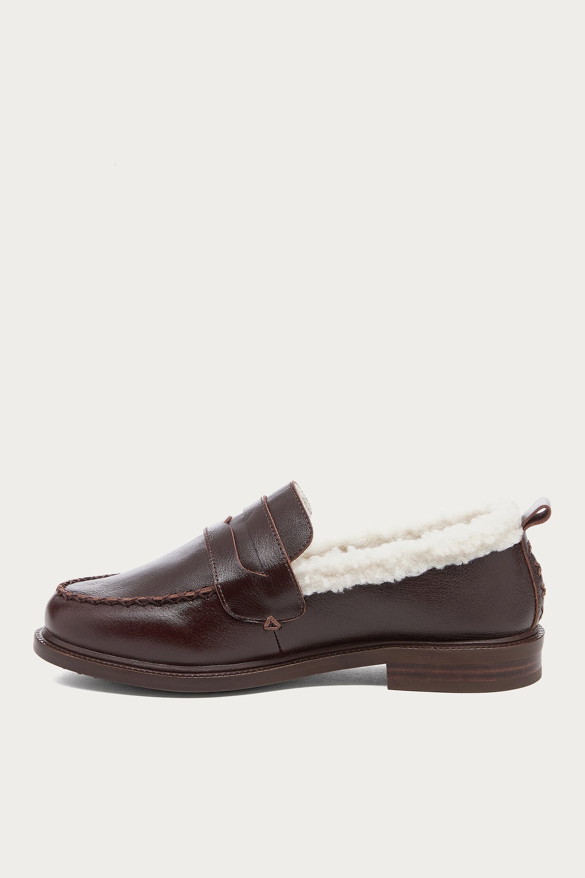 Lens Warm Brown Shearling Loafers