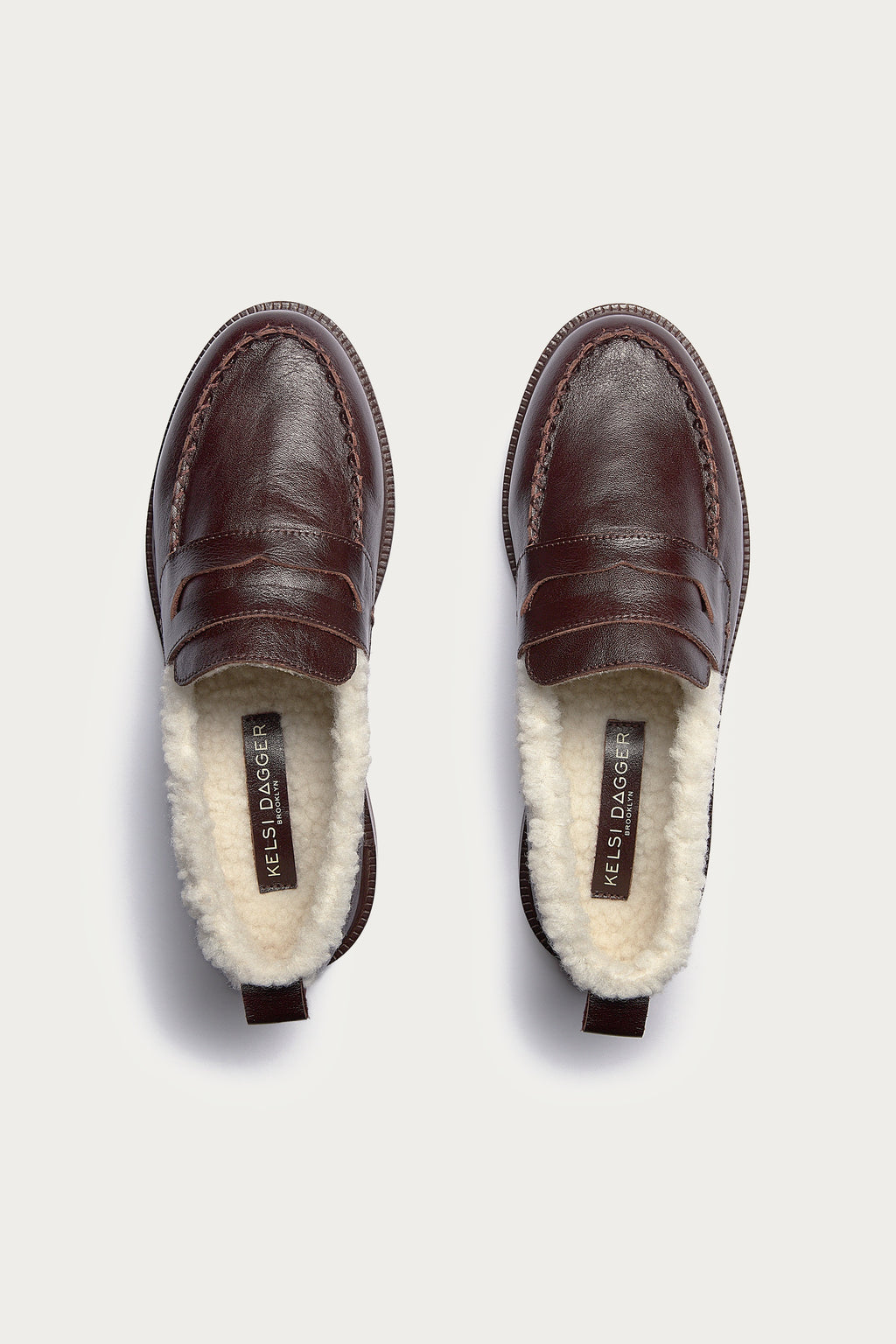 Lens Warm Brown Shearling Loafers