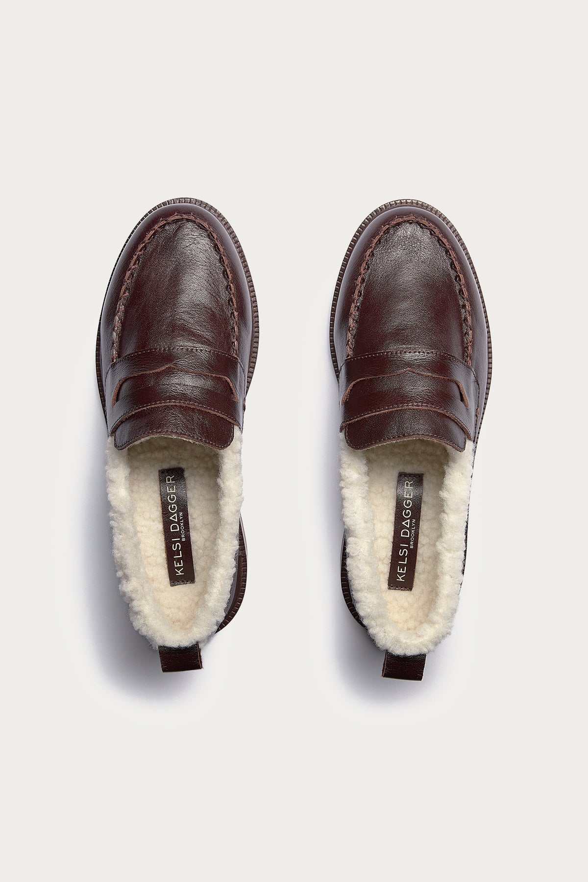 Lens Warm Brown Shearling Loafers