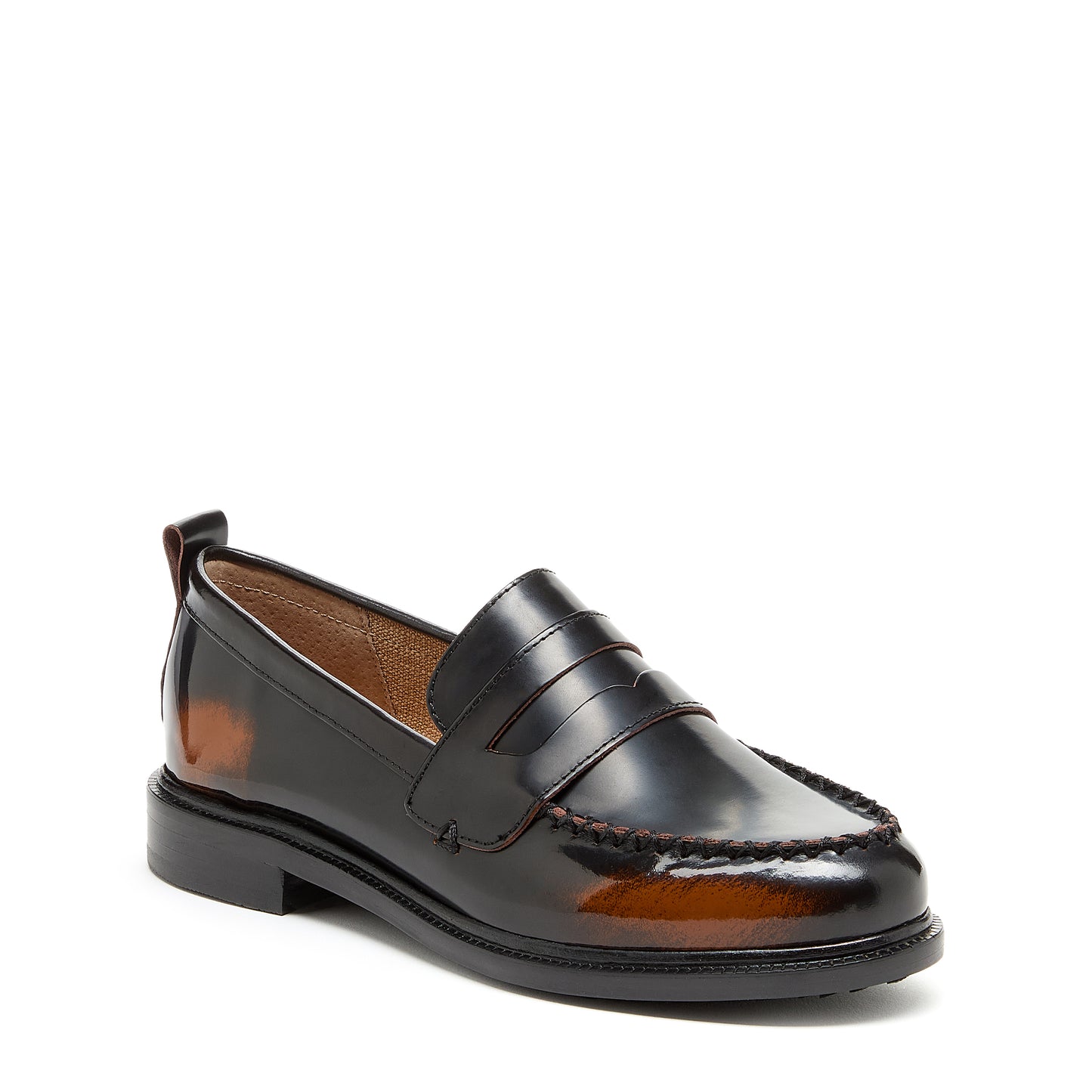 lens brushed off black loafers, loafers from alternate angle, Kelsi Dagger Brooklyn