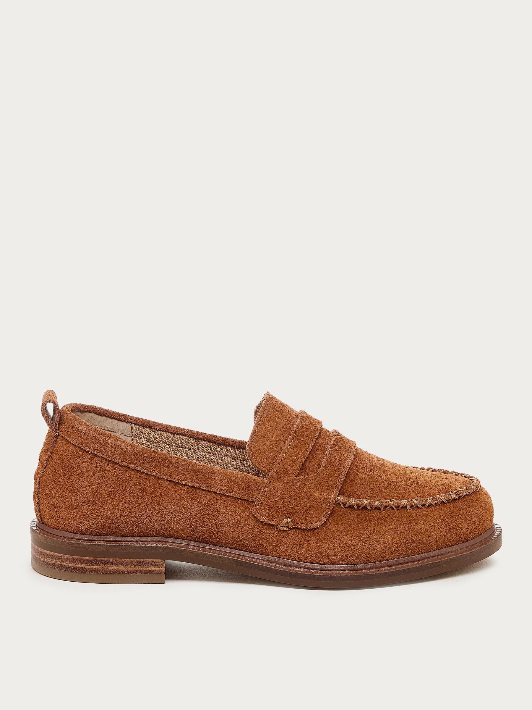 Lens Burnt Cognac Suede Loafers
