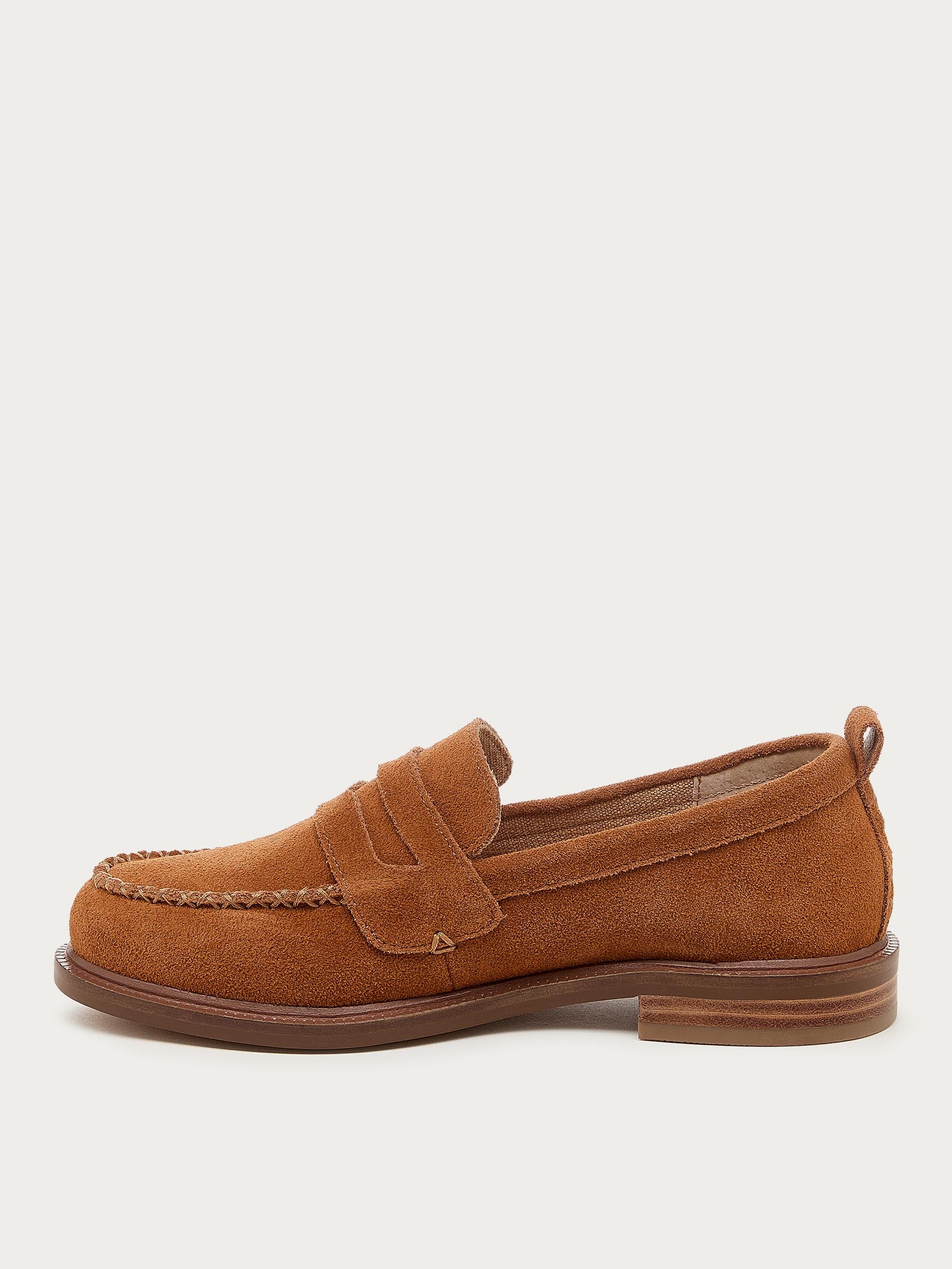 Lens Burnt Cognac Suede Loafers
