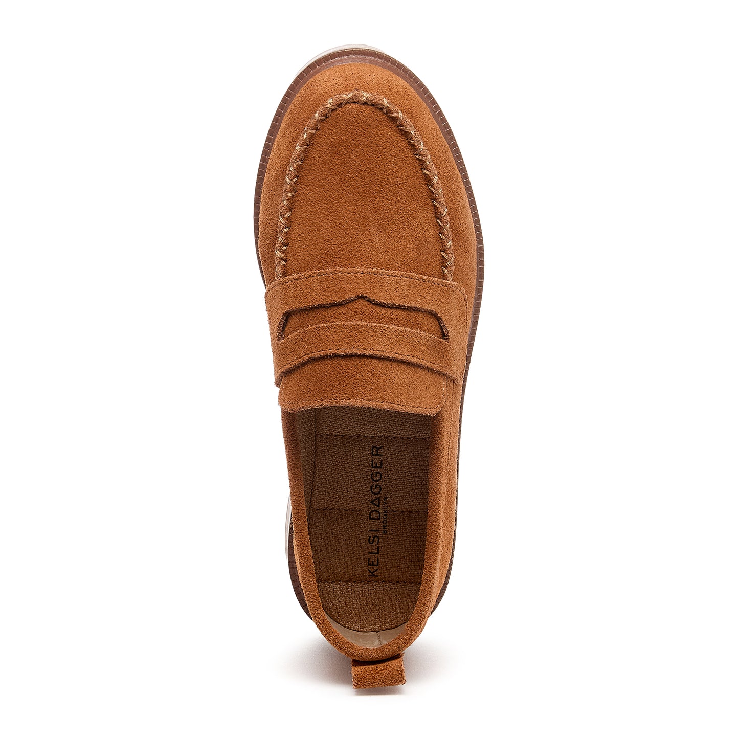 Lens Burnt Cognac Suede Loafers