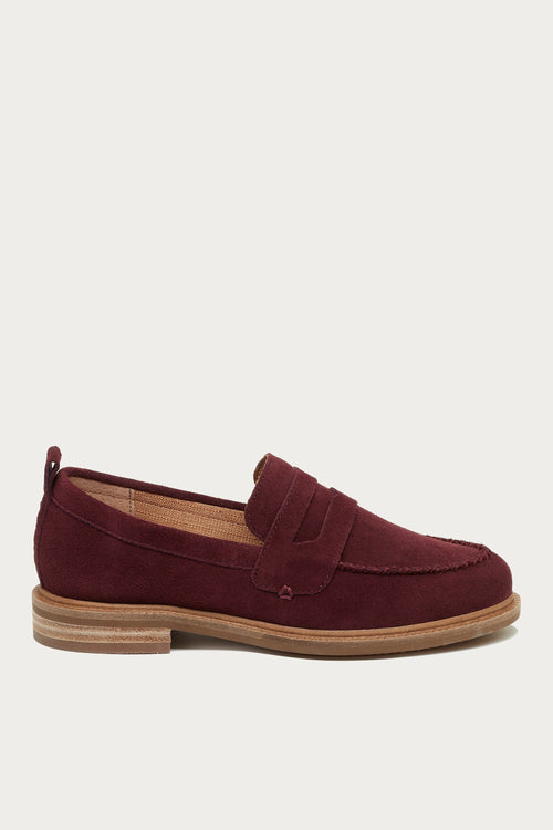 Lens Garnet Suede Loafers
