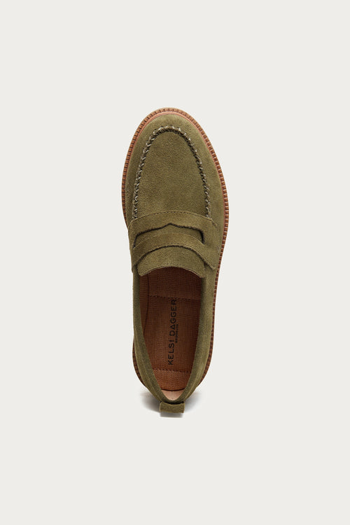 Lens Olive Wide Width Loafers