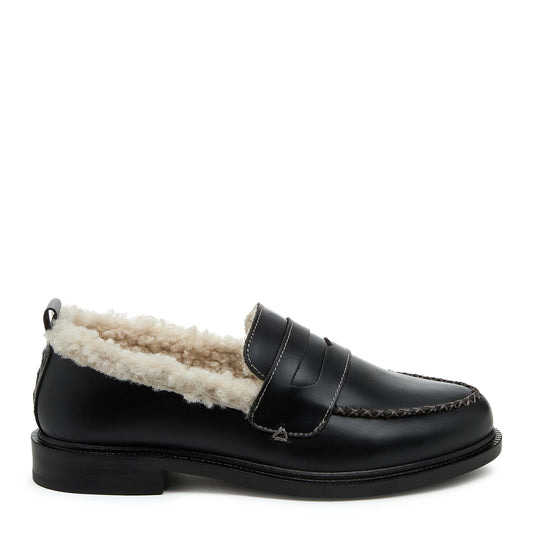 Kelsi Dagger Brooklyn Women's Lens Black Shearling Loafers
