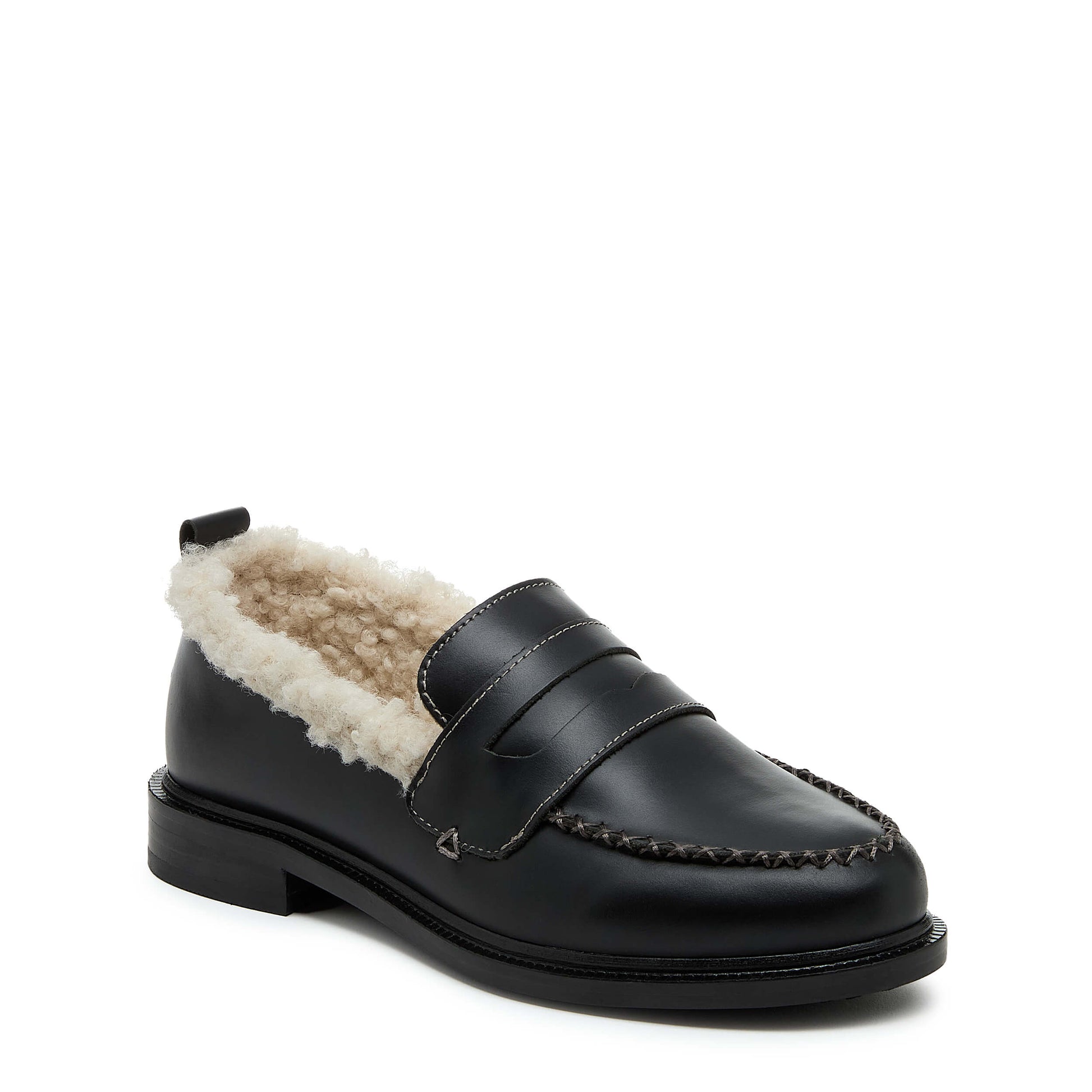 Kelsi Dagger Brooklyn Women's Lens Black Shearling Loafers