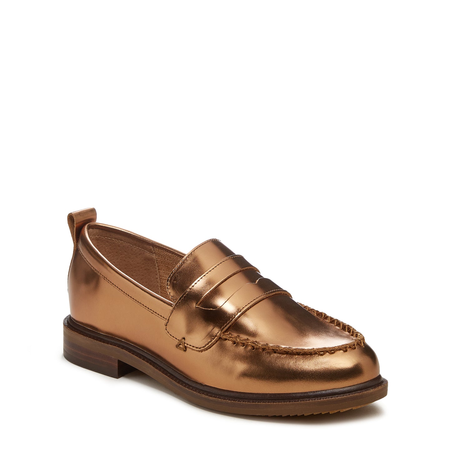 Lens Cognac Metallic Loafers