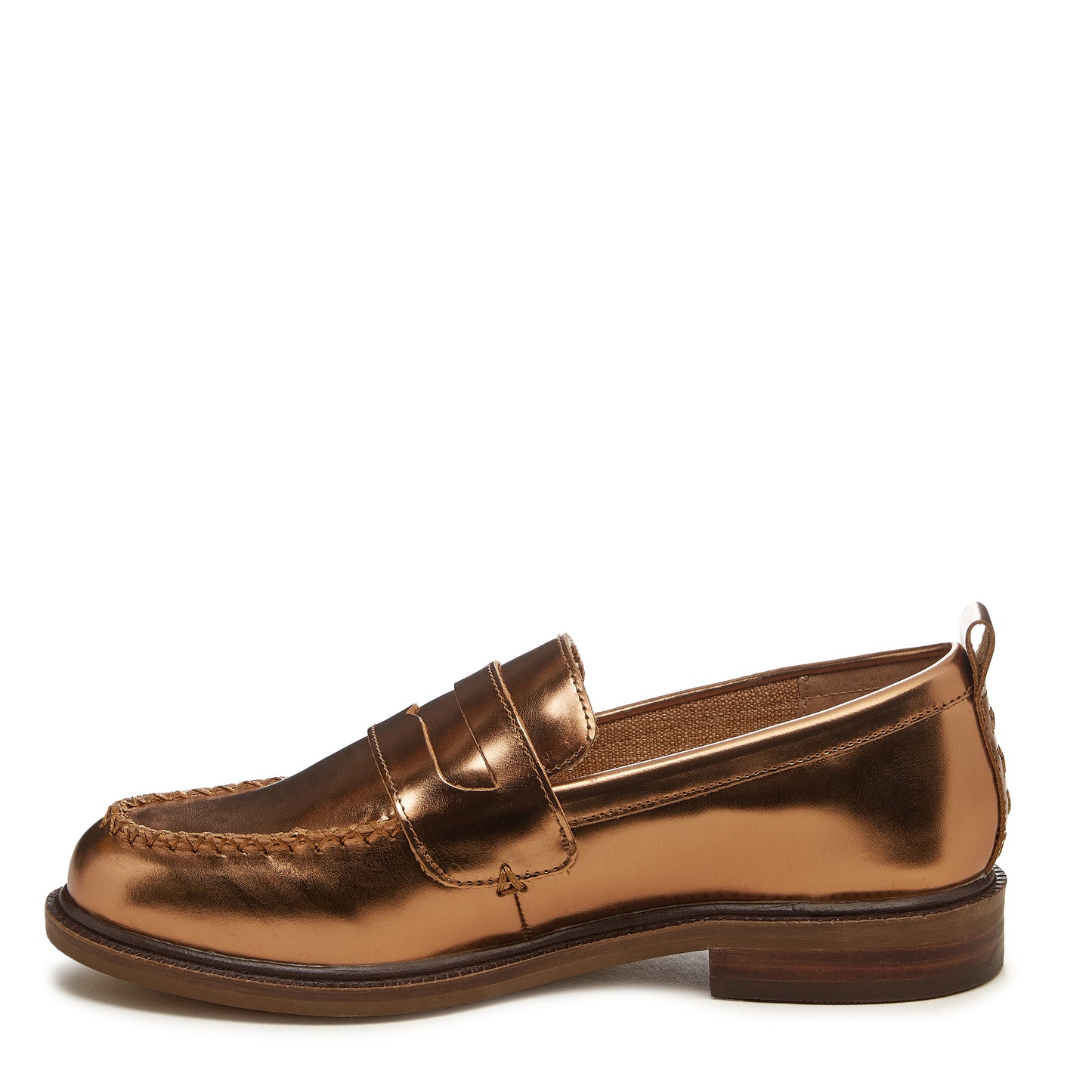 Lens Cognac Metallic Loafers