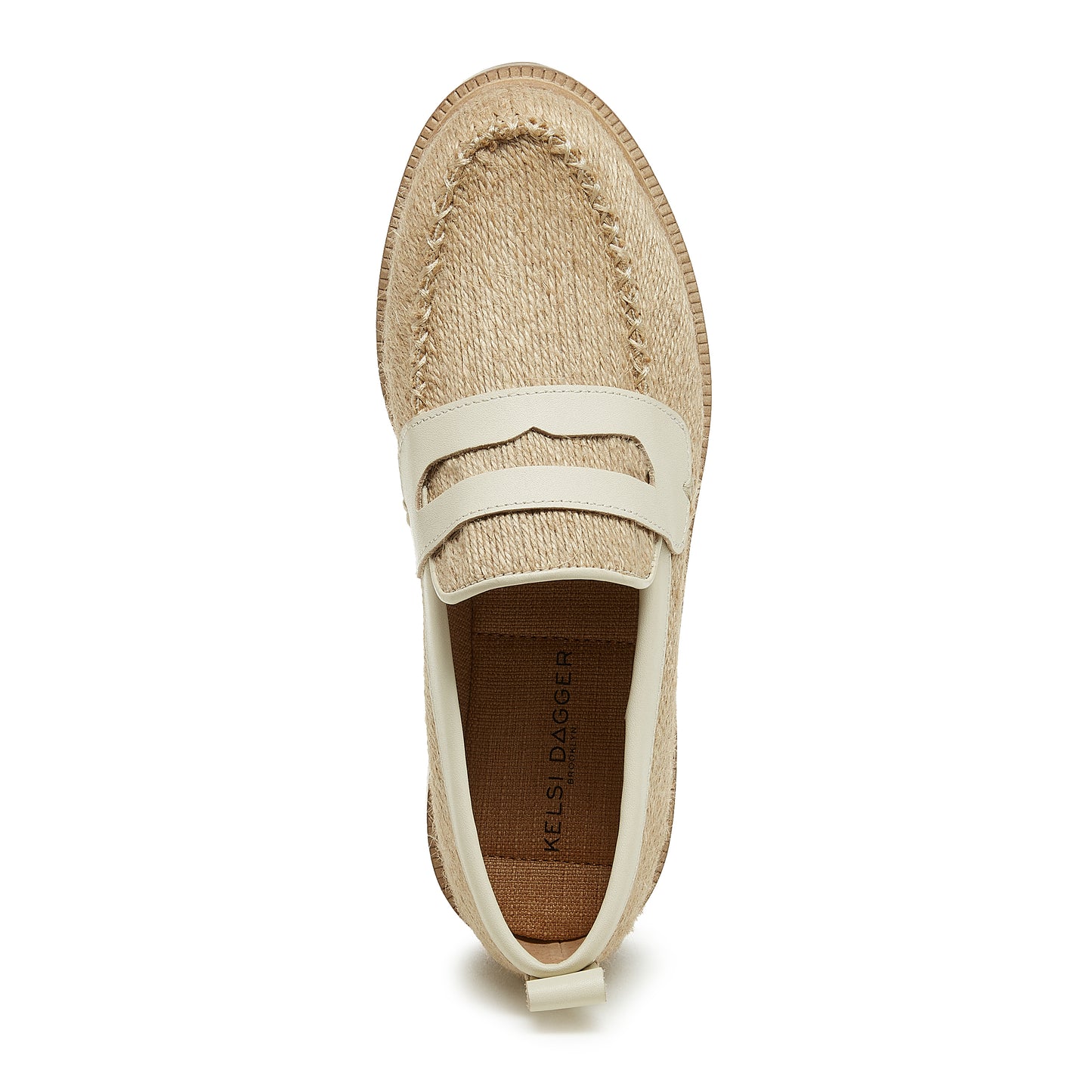 lens natural jute loafers, close up of jute upper texture, Kelsi Dagger Brooklyn