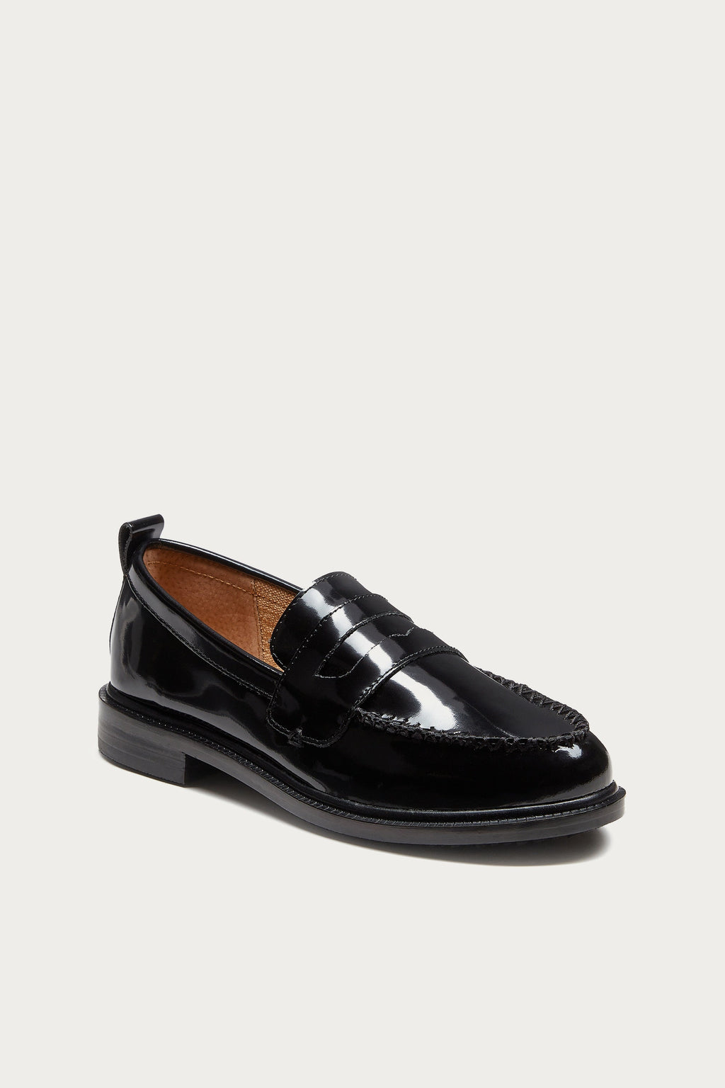 Lens All Black Leather Loafers