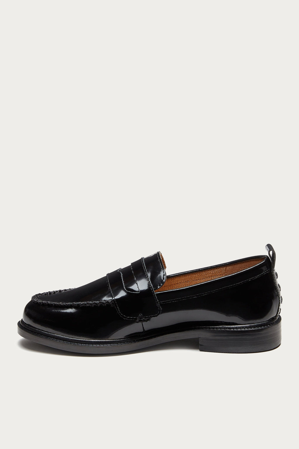 Lens All Black Leather Loafers
