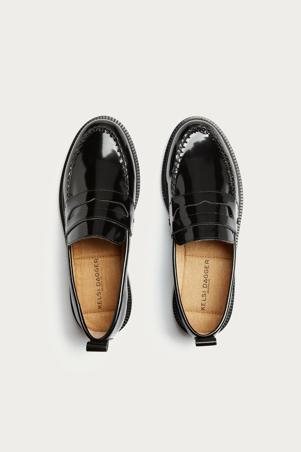 Lens All Black Leather Loafers