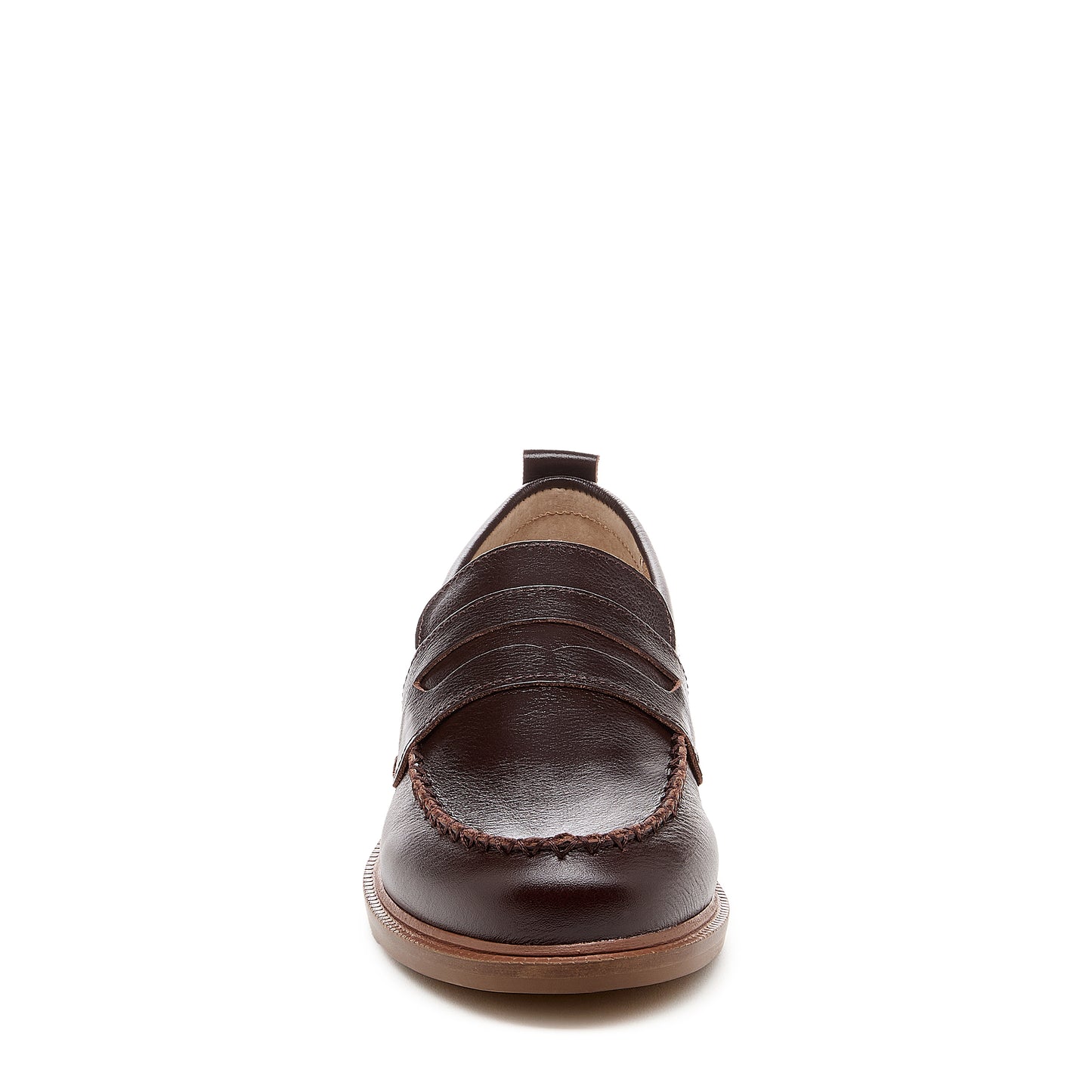 Lens Warm Brown Leather Loafers