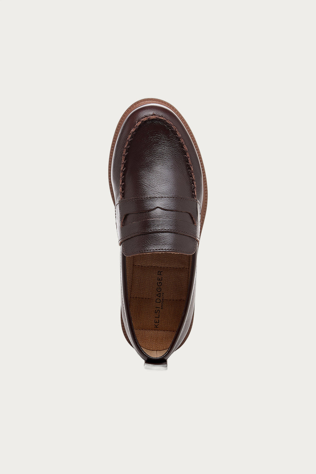 Lens Warm Brown Leather Loafers