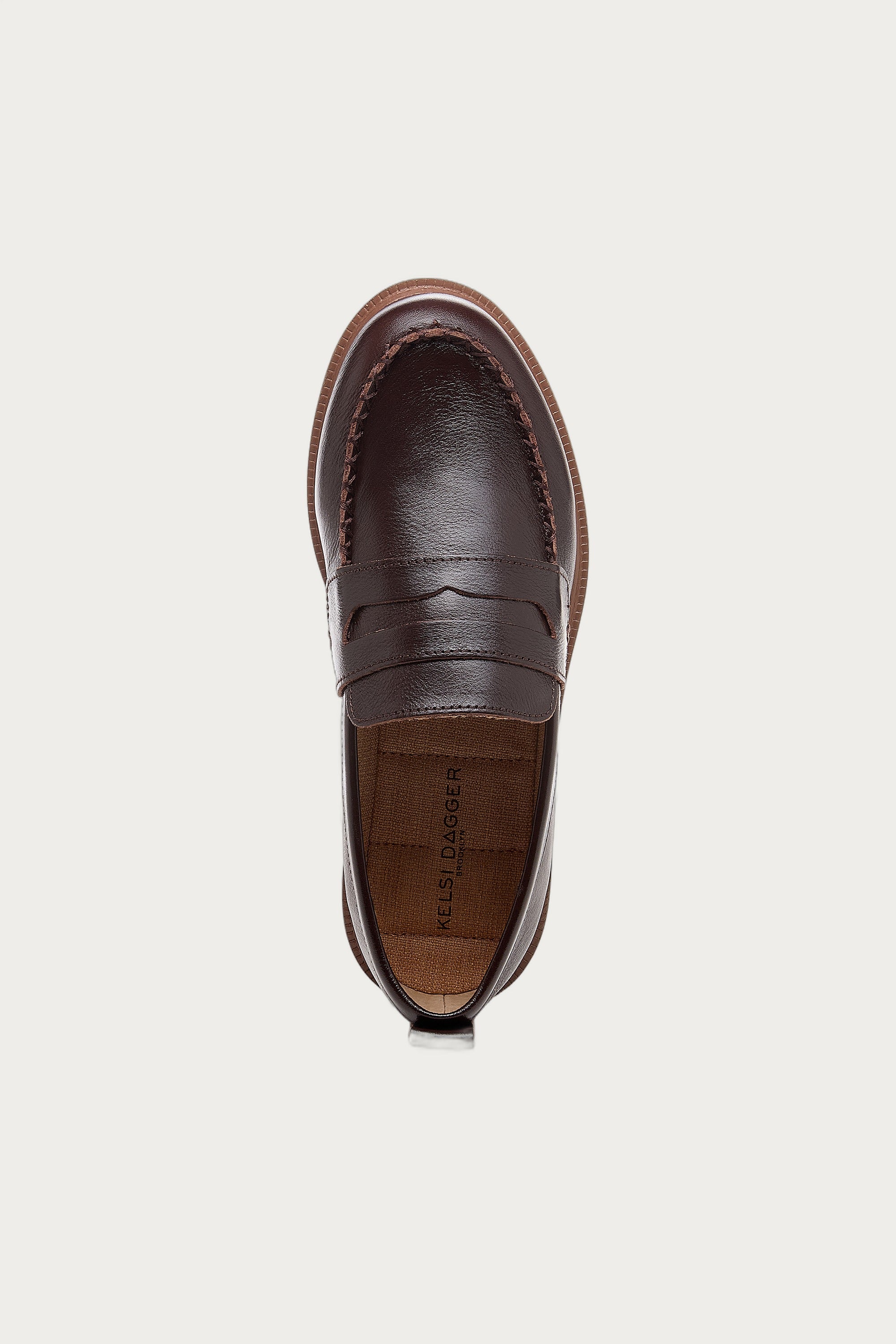 Lens Warm Brown Leather Loafers