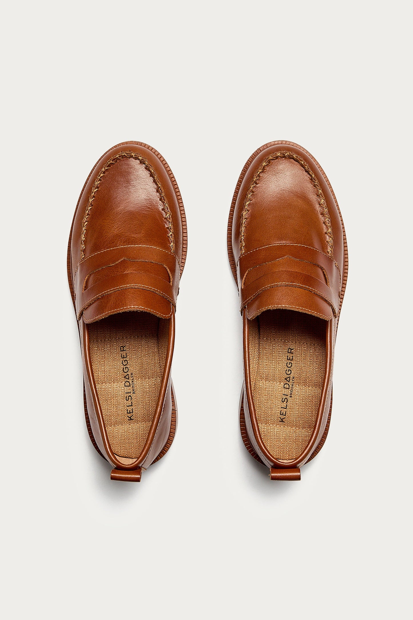 Lens Caramel Leather Loafers