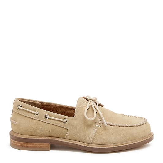Linny Oatmeal Suede Boat Shoe