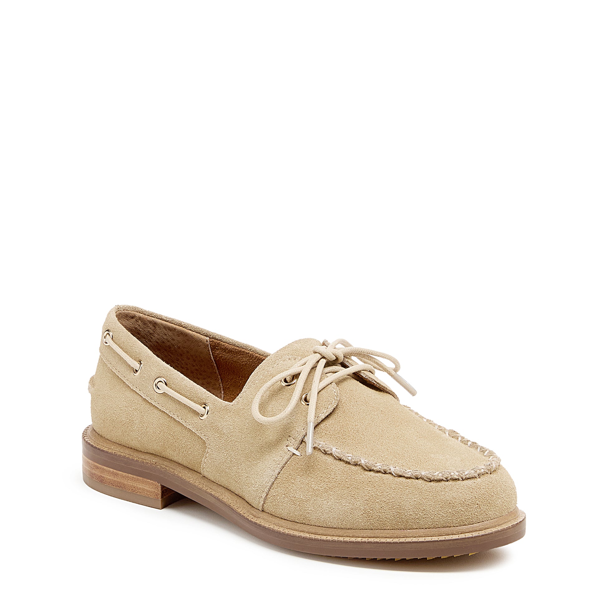 beige dress and shoes Kelsi Dagger Linny Oatmeal Suede Boat Shoe 6 / Oatmeal / Cow Suede
