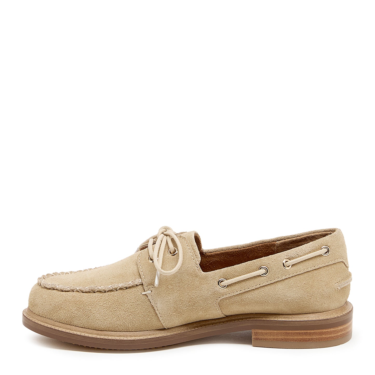 linny oatmeal suede boat shoe, interior comfort lining detail, Kelsi Dagger Brooklyn