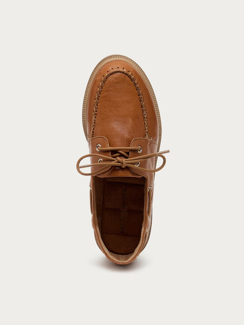 Linny Fox Leather Boat Shoe