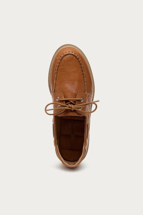 Linny Fox Leather Boat Shoe