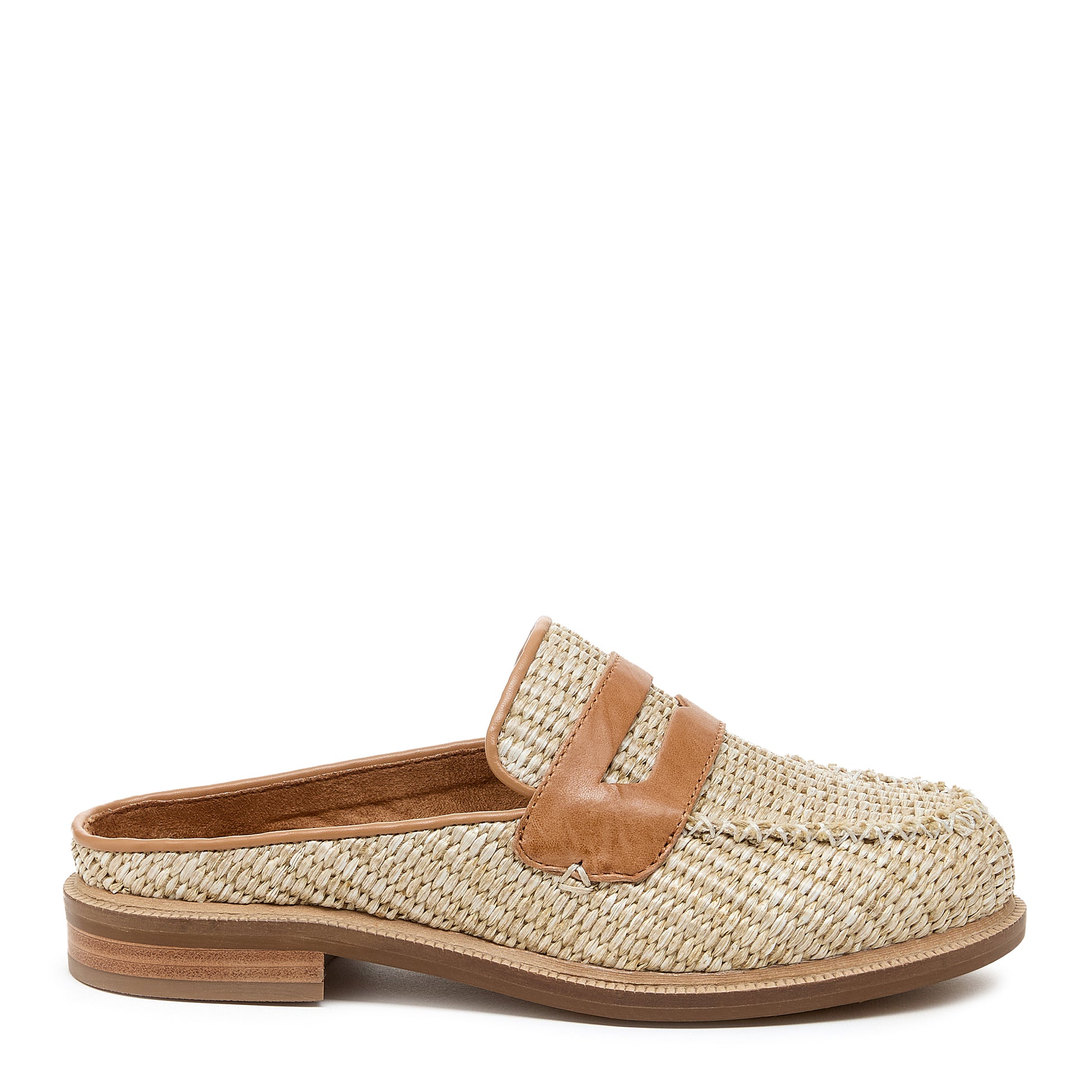 Lock Natural Raffia Loafer Mules - Women's Loafer Mule
