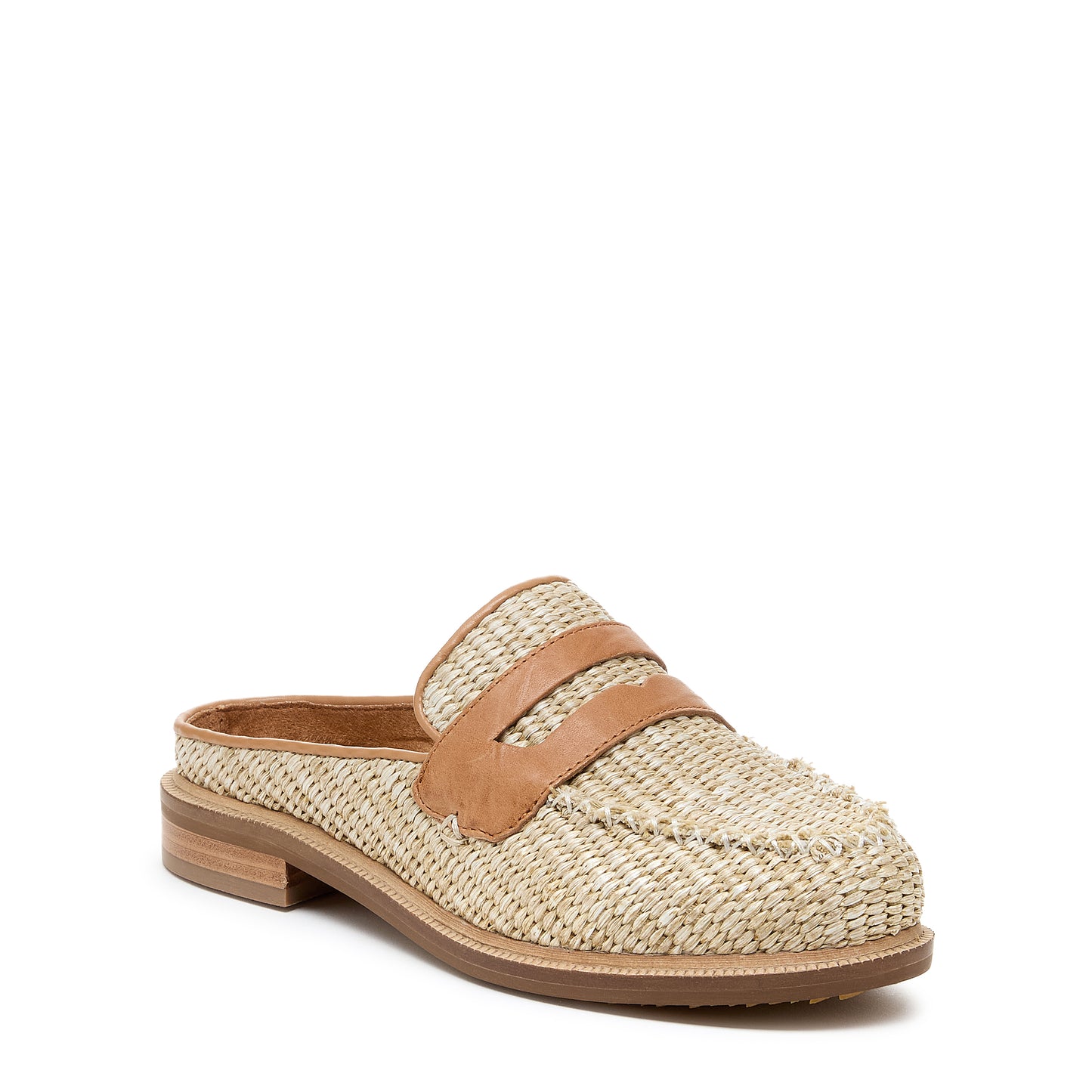 Lock Natural Raffia Loafer Mules - Women's Loafer Mule