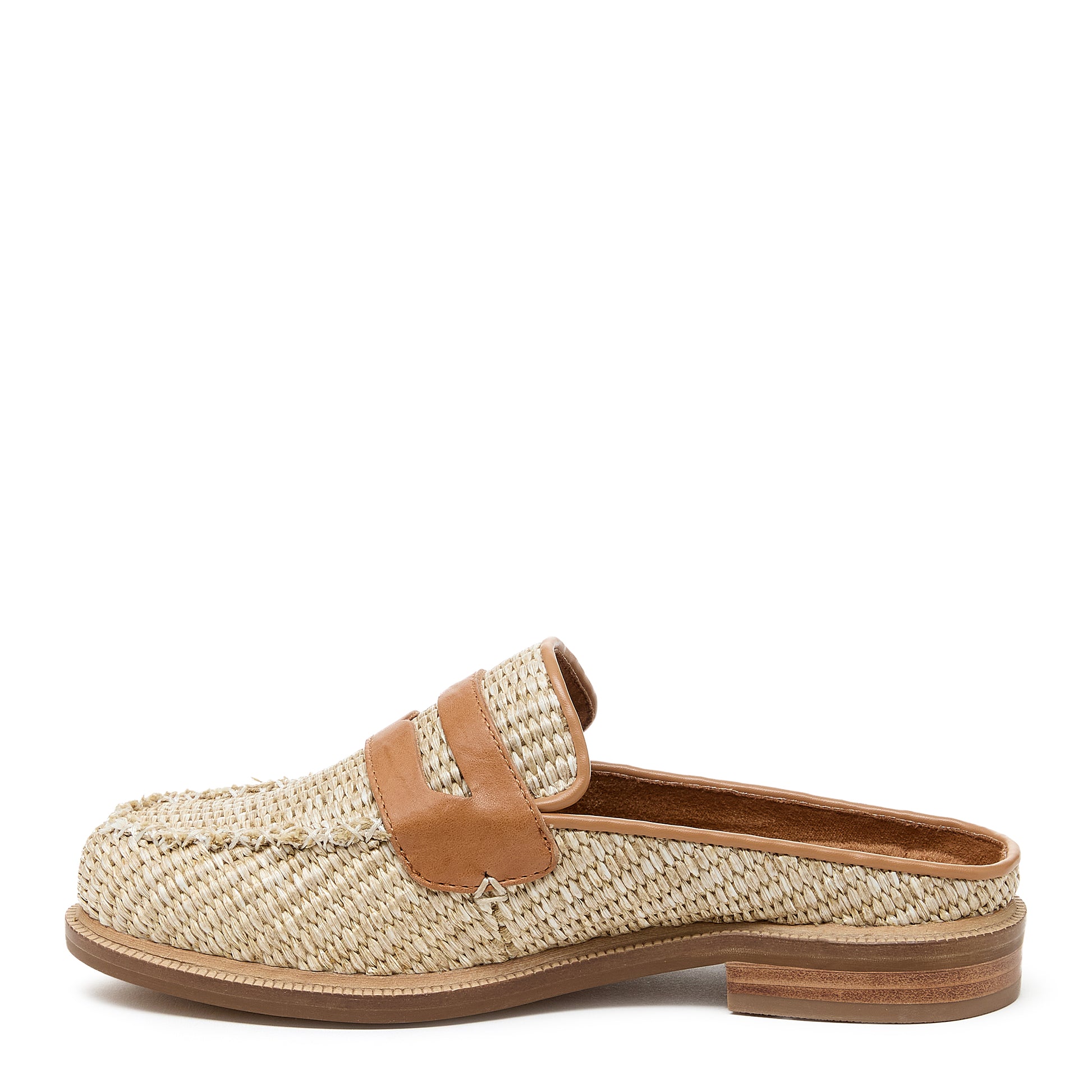 Lock Natural Raffia Loafer Mules - Women's Loafer Mule