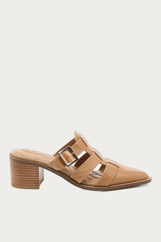 Mitchie Oatmeal Leather Heels