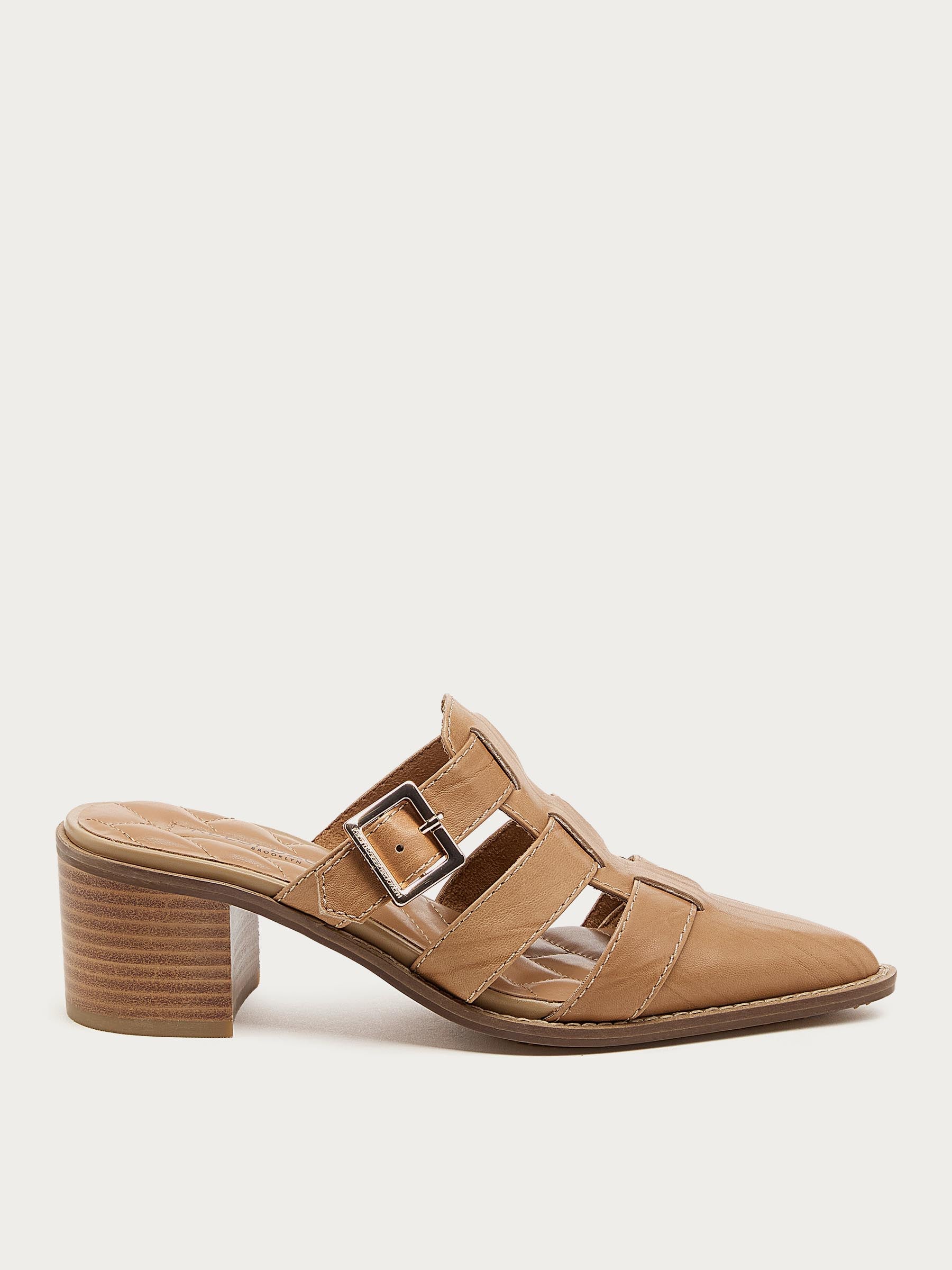 Mitchie Oatmeal Leather Heels