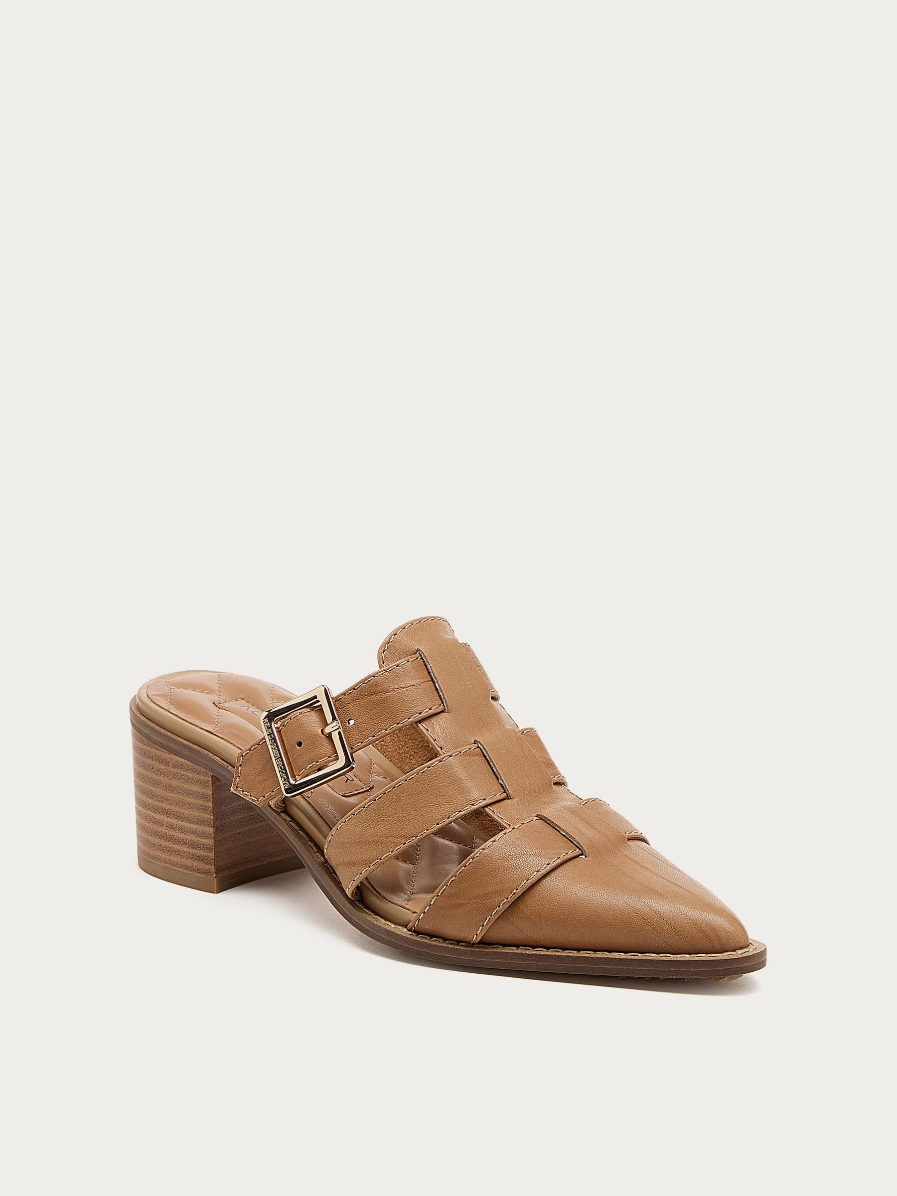 Mitchie Oatmeal Leather Heels