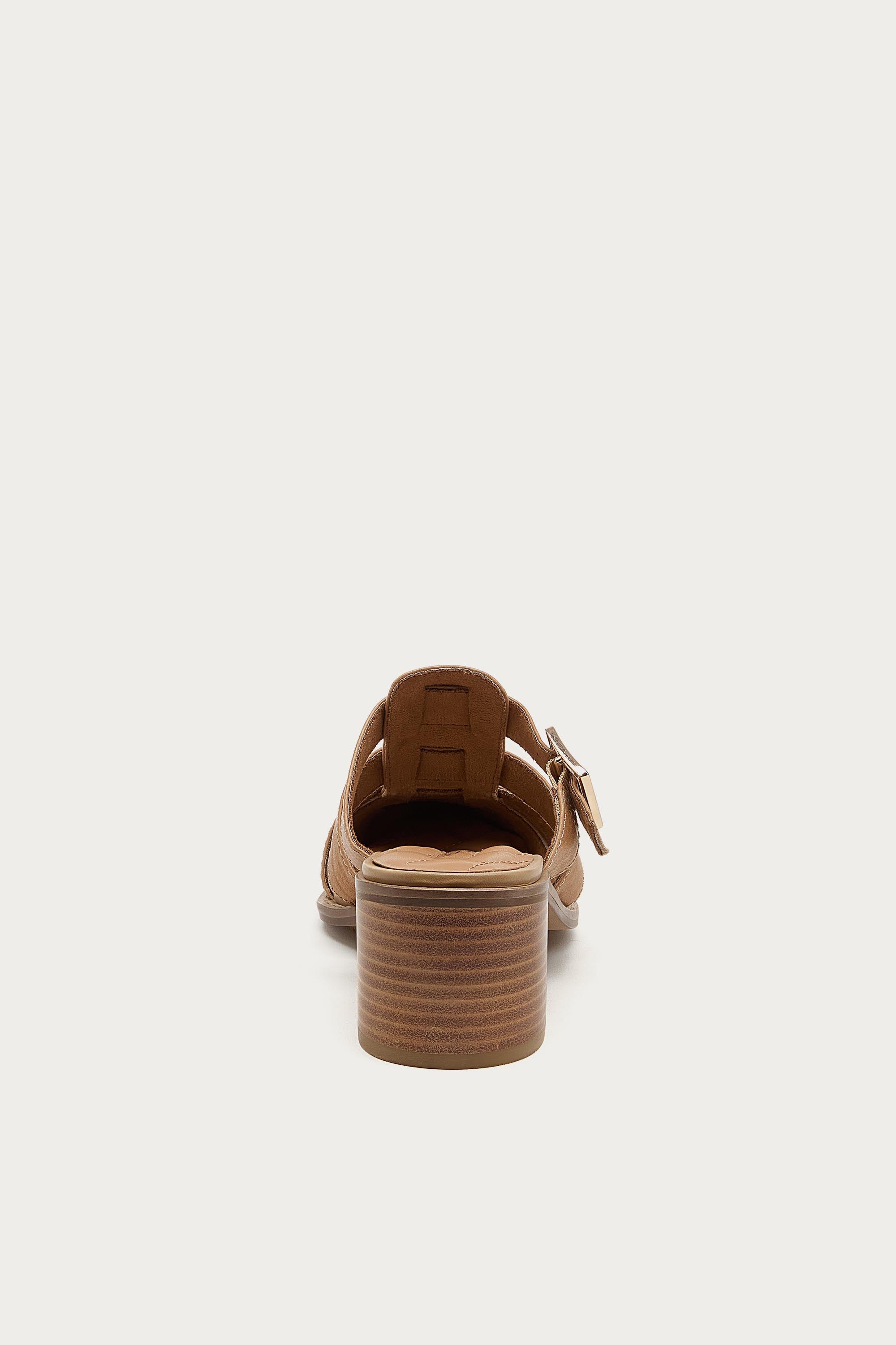 Mitchie Oatmeal Leather Heels