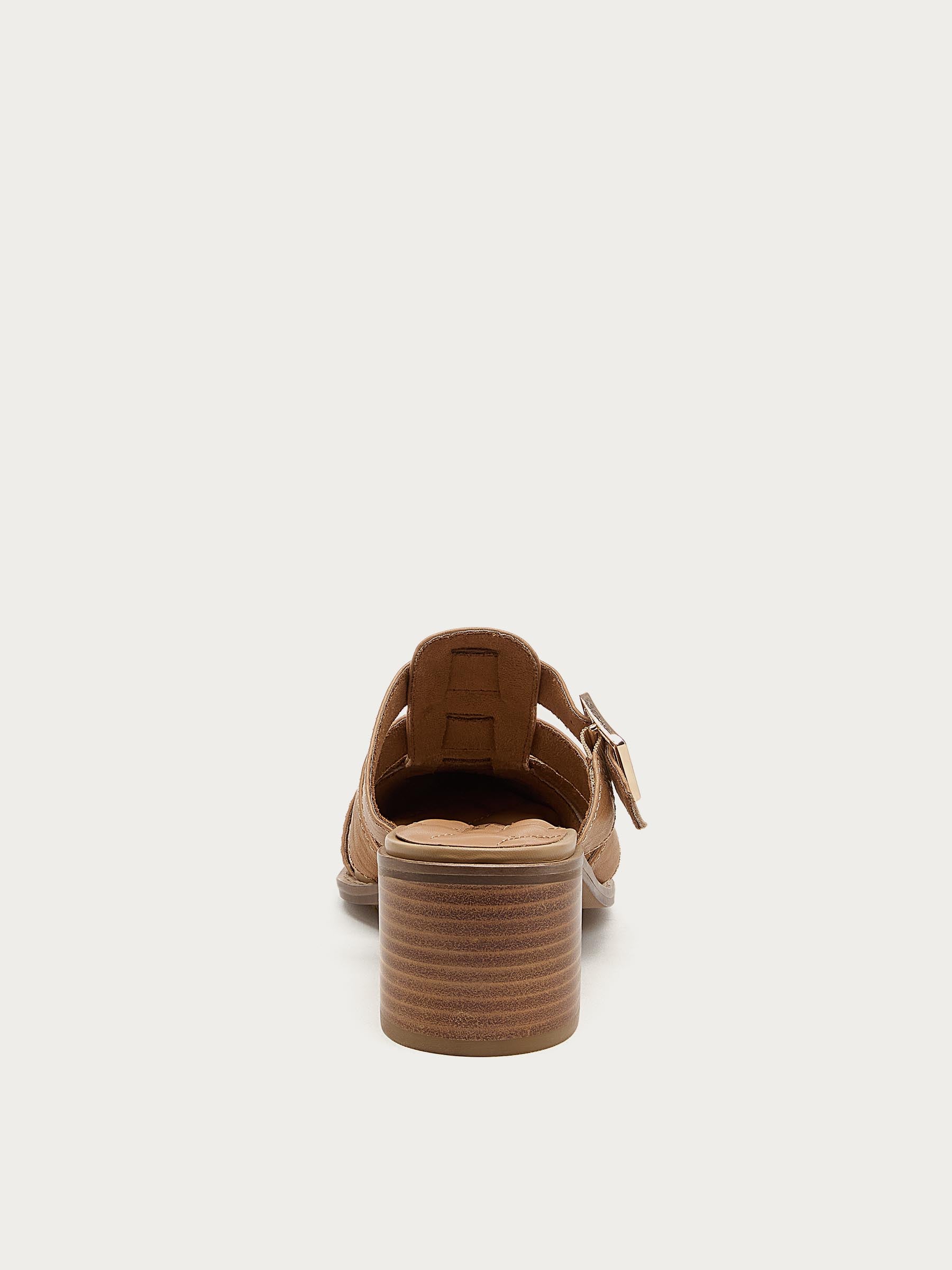 Mitchie Oatmeal Leather Heels