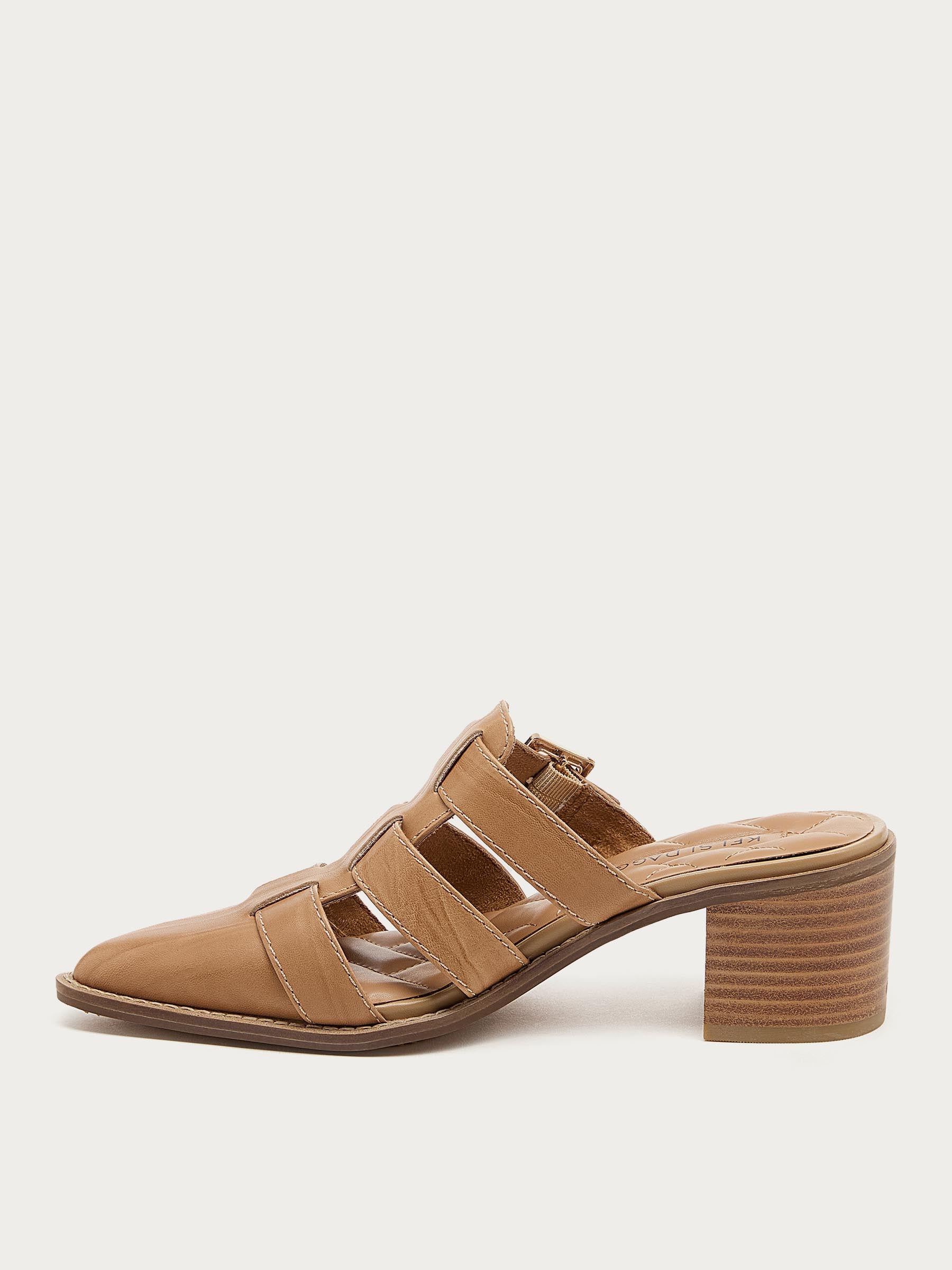 Mitchie Oatmeal Leather Heels