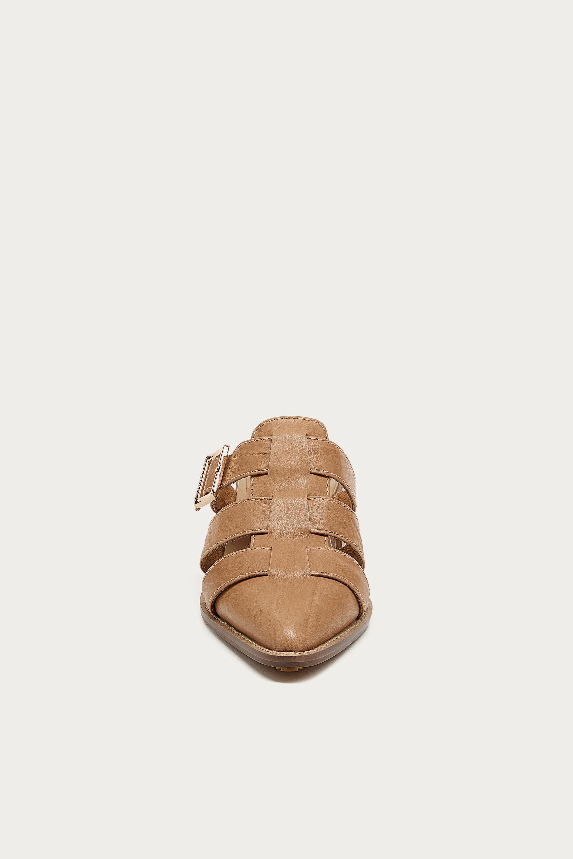 Mitchie Oatmeal Leather Heels