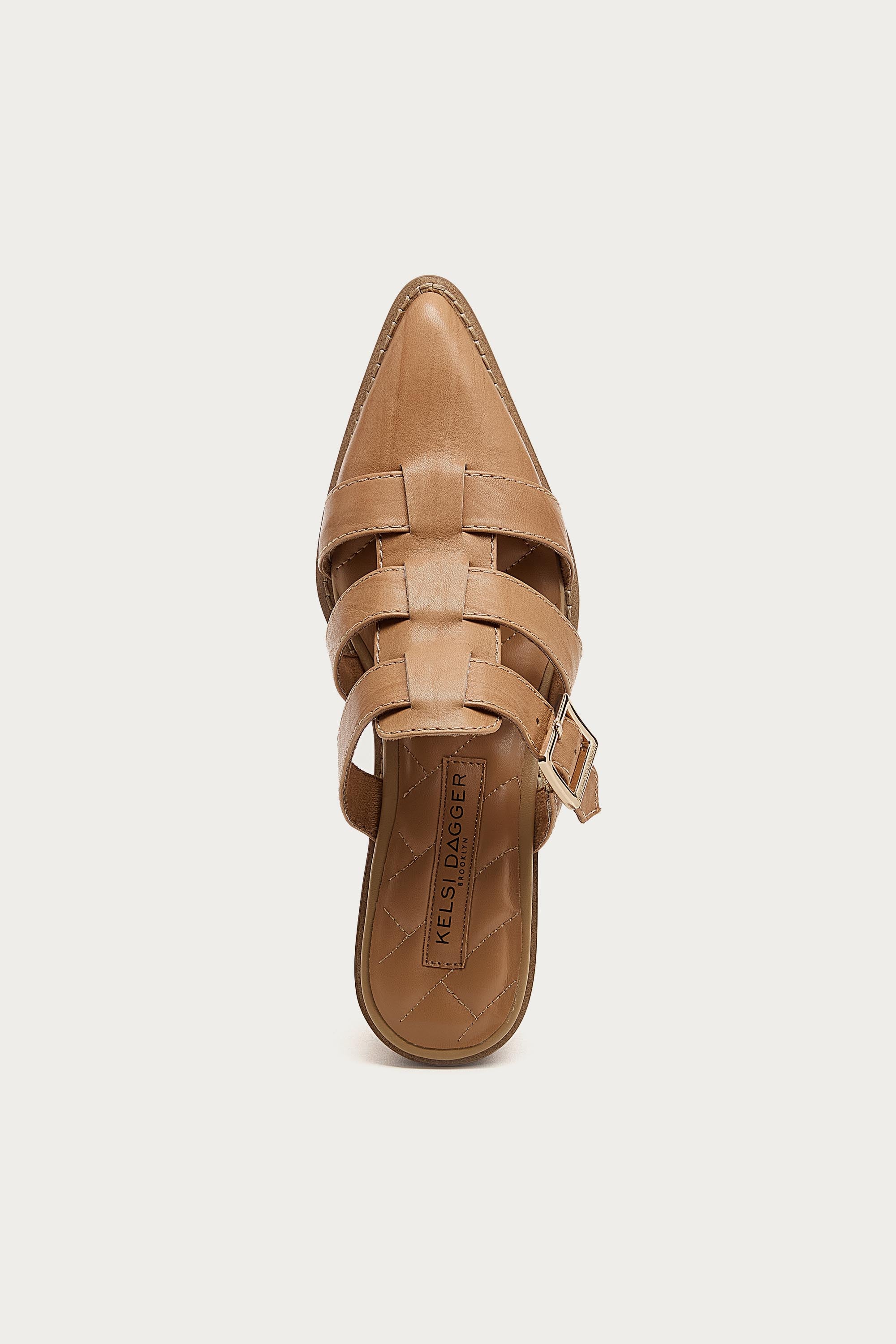Mitchie Oatmeal Leather Heels