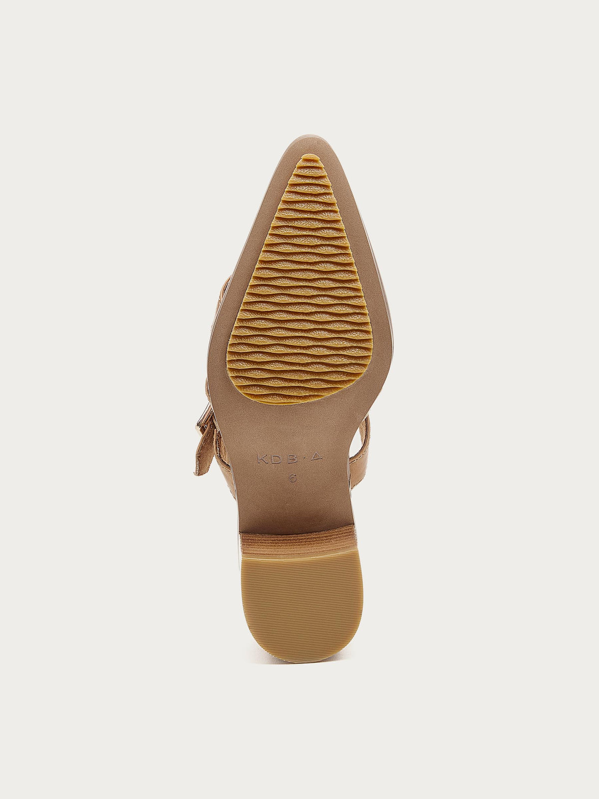 Outsole of the Kelsi Dagger Brooklyn Mitchie oatmeal leather heel