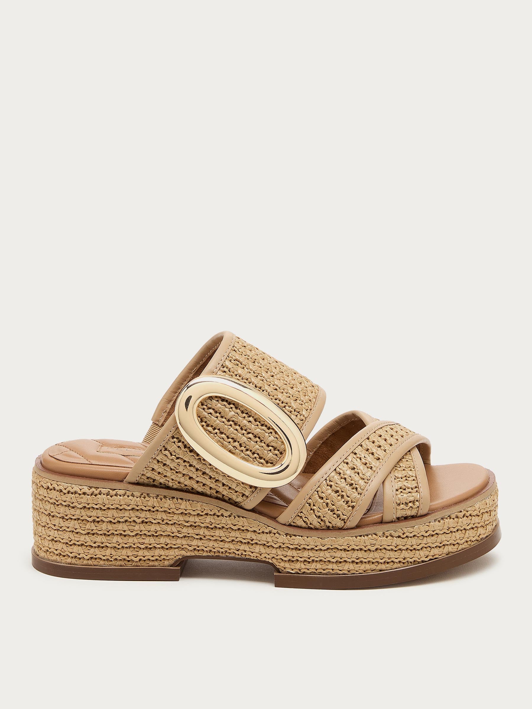 Nina Raffia Wedge Sandals