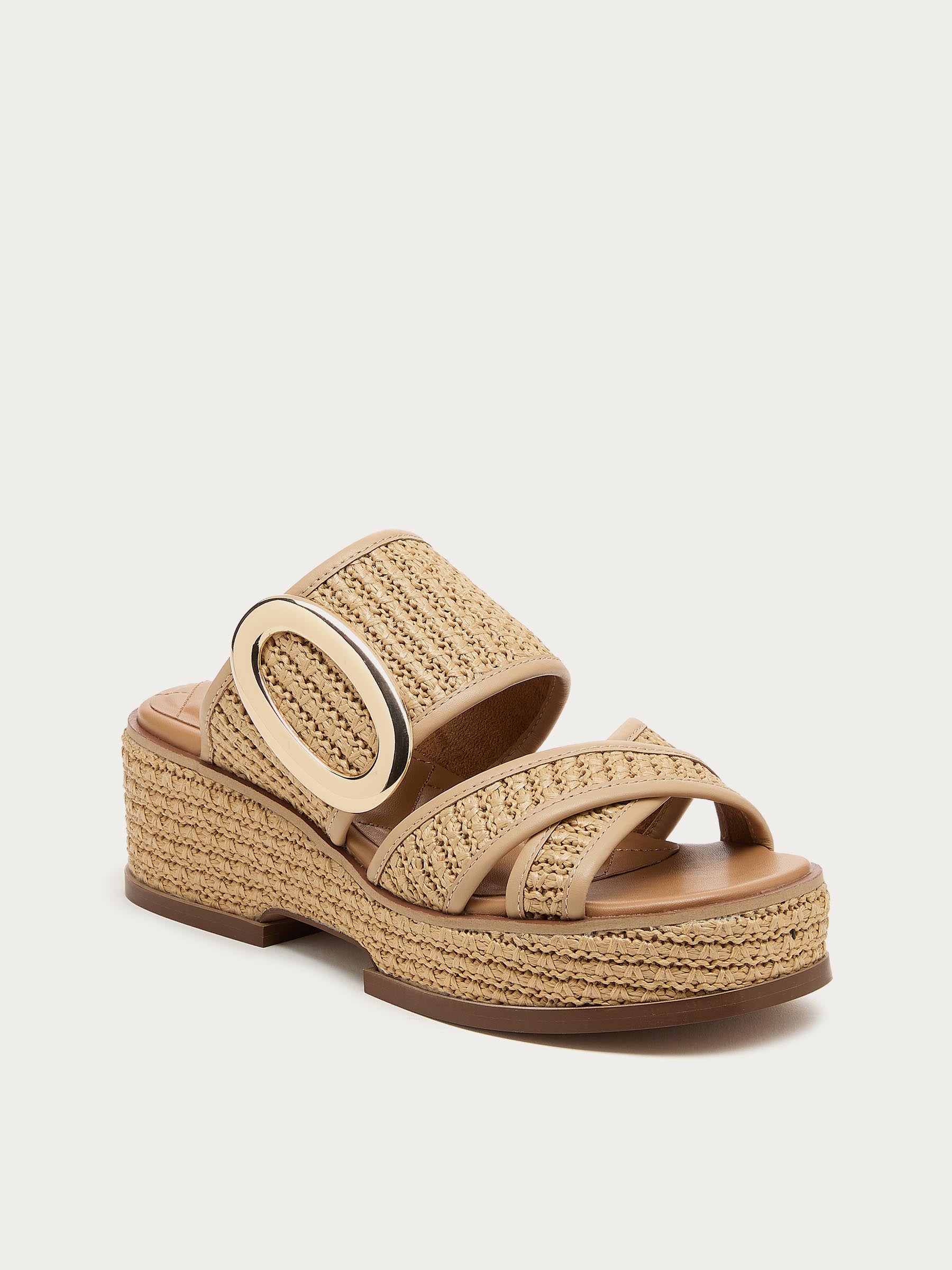 Nina Raffia Wedge Sandals