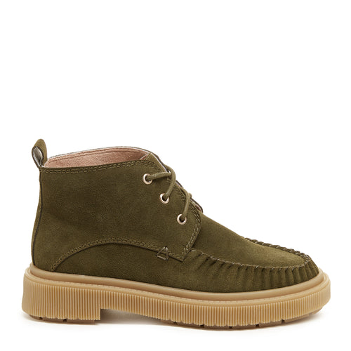 Palisade Olive Suede Lace-up Booties