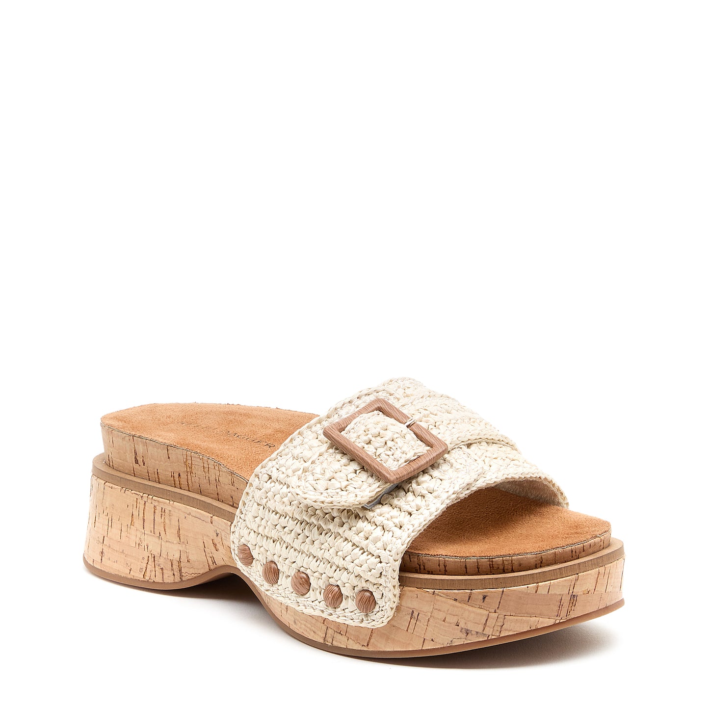Paulie Shell Raffia Slide Sandal