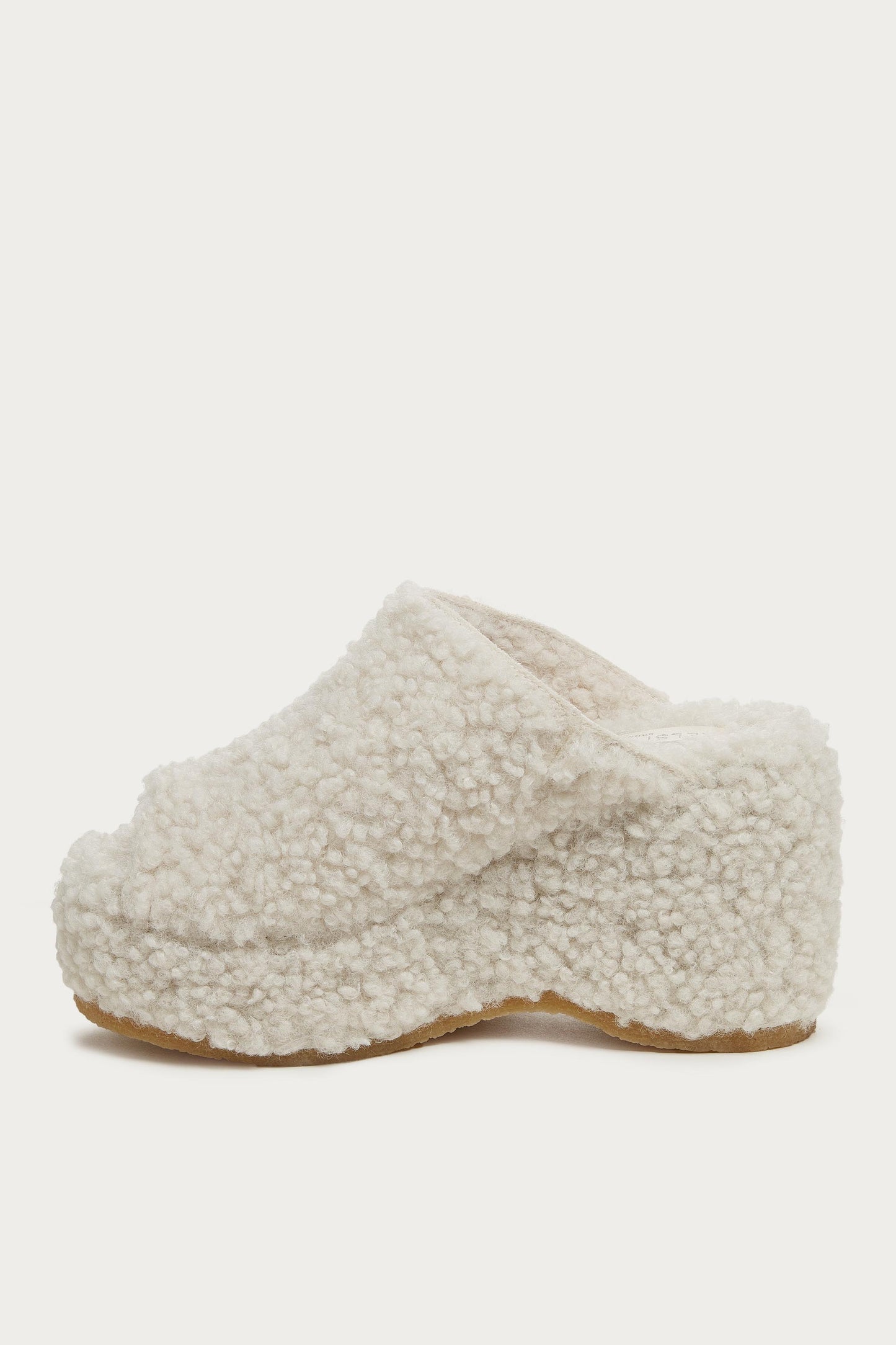Rowan Natural Faux Shearling Platform Sandals