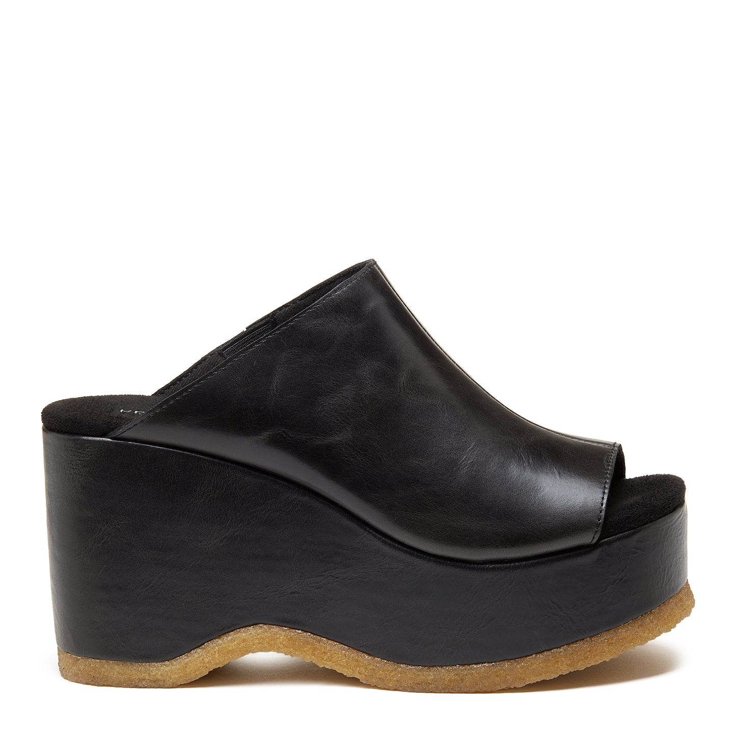 Rowan Black Leather Platform Sandals