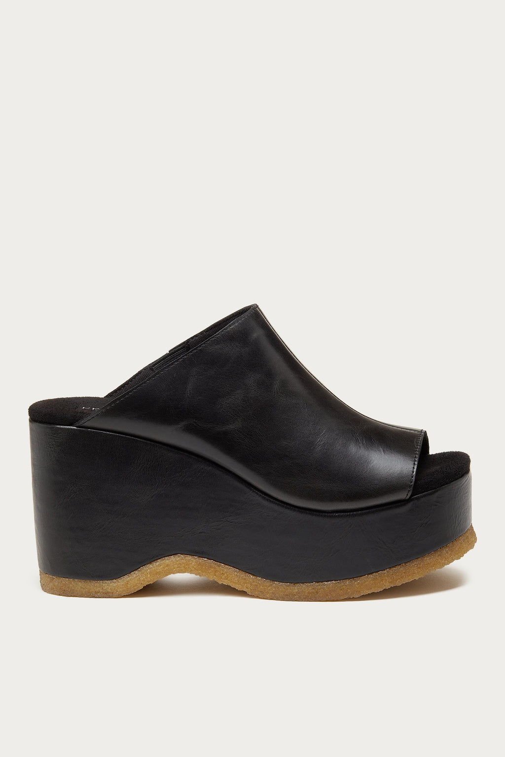 Rowan Black Leather Platform Sandals