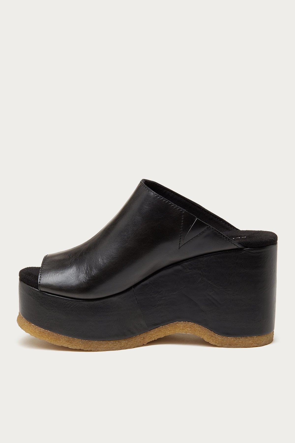 Rowan Black Leather Platform Sandals