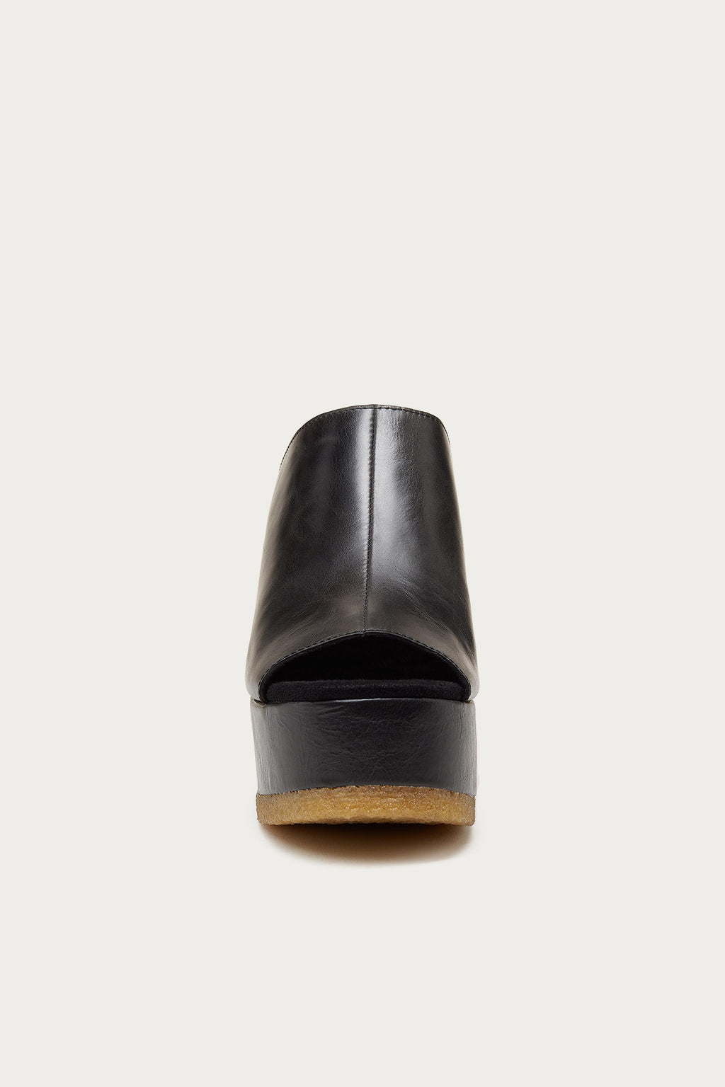 Rowan Black Leather Platform Sandals