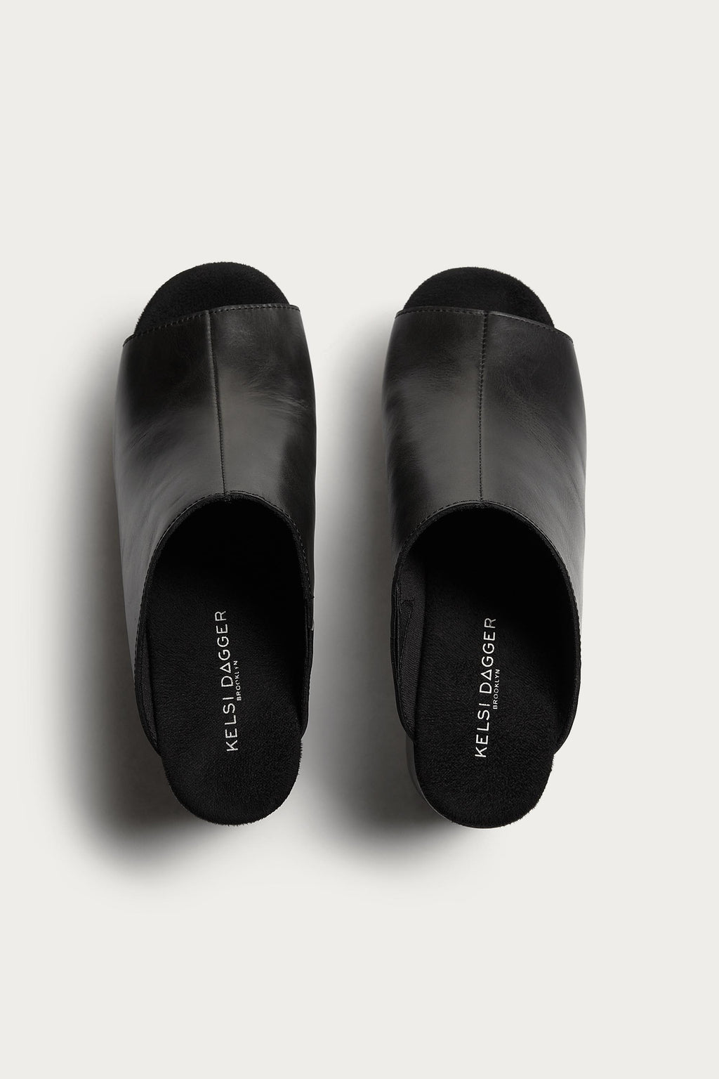 Rowan Black Leather Platform Sandals